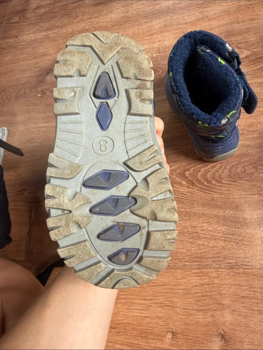 Cat & Jack Navy Blue Dinosaur Snow Boots